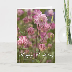 Carte Aquilegia rose...carte