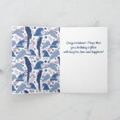 Carte Ara Parrot Bleu Tropical Leave Motif Anniversaire (Intérieur)