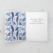 Carte Ara Parrot Bleu Tropical Leave Motif Anniversaire (Intérieur)
