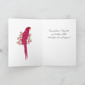 Carte Ara Parrot Feuilles tropicaux dessinent l'annivers (Intérieur)