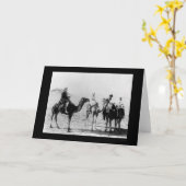 Carte Arabes à dos de chameaux dans le désert du Sahara  (Fleur jaune)