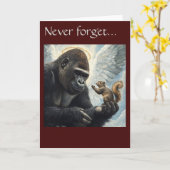 Carte Arachide l'écureuil et Harambe N'oubliez jamais (Fleur jaune)