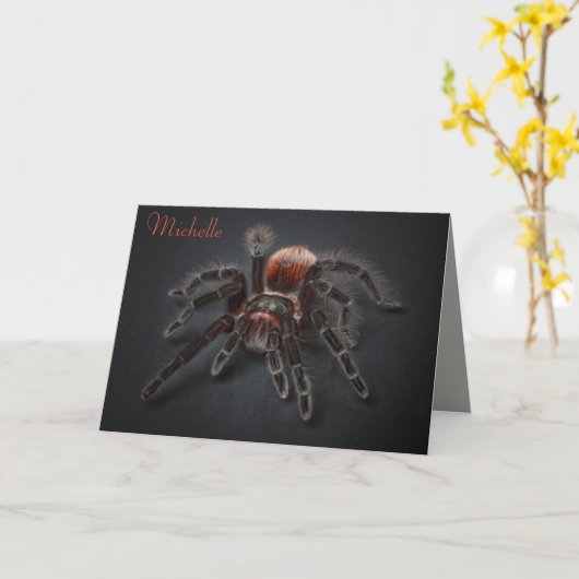 Carte Arachnophobie Arachnophobie Tarantula Effrayant Vi (Fleur jaune)