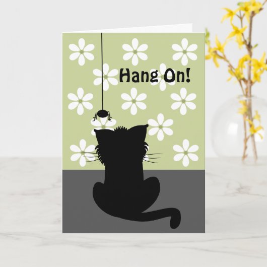 Carte Araignée et chat (Fleur jaune)