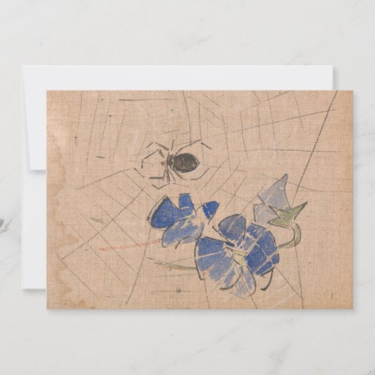 Carte Araignée et Web avec fleurs bleues | Joseph Crawha (Devant)