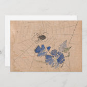 Carte Araignée et Web avec fleurs bleues | Joseph Crawha (Devant / Derrière)