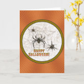 Carte Araignées d'Halloween (Fleur jaune)