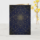 Carte Araignées et étoiles Spiderweb noir et or (Fleur jaune)