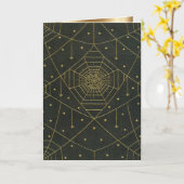 Carte Araignées et étoiles Spiderweb noir et or (Fleur jaune)