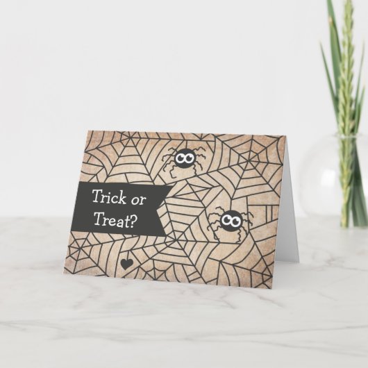 Carte Araignées mignonnes, Araignées, Halloween heureux (Devant)