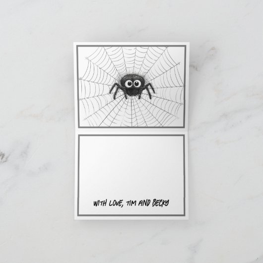 Carte Araignées noires et blanches mignonnes | Spider We (Intérieur)