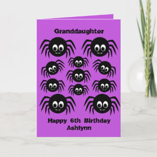Carte Araignées violettes Halloween Anniversaire Petite-