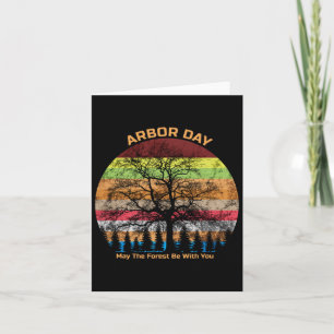 Carte Arbor Day Retro Terre Arbre Sunset Forest Be With