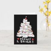 Carte Arbre à chat Meowy et Bright, chaton animal mignon (Fleur jaune)