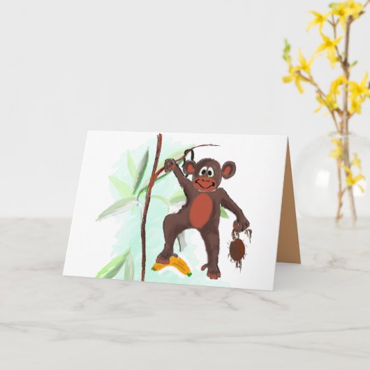 Carte Arbre à coco à la banane singe (Fleur jaune)