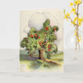 Carte Arbre Apple vintage (Fleur jaune)