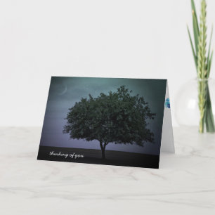 Carte arbre au crépuscule qui pense à vous