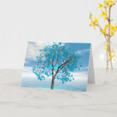Carte Arbre bleu cristal (Fleur jaune)