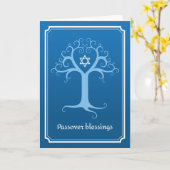 Carte Arbre bleu de la vie bénédiction passover (Fleur jaune)