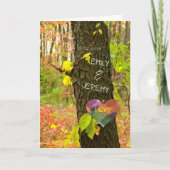 CARTE ARBRE "CARVÉ" AVEC VOS PROPRES NOMS/ANNIVERSAIRE (Devant)