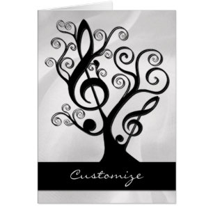 Carte Arbre Clé Arbre Noir & Blanc
