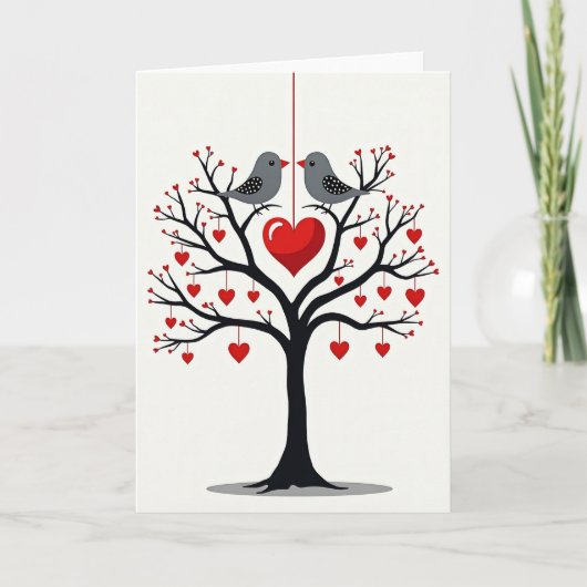 Carte Arbre Cœurs Joyeux (Devant)