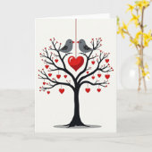 Carte Arbre Cœurs Joyeux (Fleur jaune)