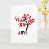Carte Arbre d'amour de la Saint-Valentin cœurs (Fleur jaune)