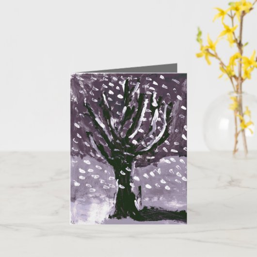 Carte Arbre dans la neige (Fleur jaune)