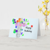 Carte Arbre de ballons d'anniversaire (Fleur jaune)