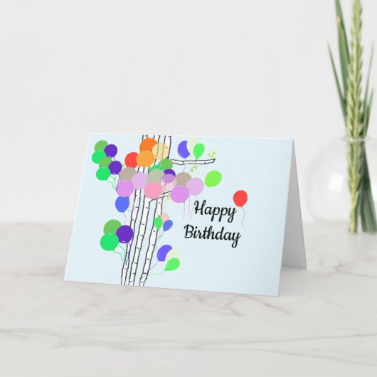 Carte Arbre de ballons d'anniversaire (Devant)