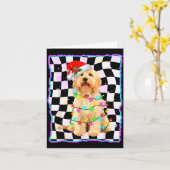 Carte Arbre de chien Goldendoodle Noël Xmas Cadeau pour (Fleur jaune)
