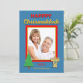 Carte Arbre de Chrismukkah et Photo de Ménoiré à Plat (Debout devant)