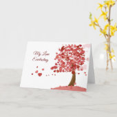Carte Arbre de cœur d'amour Saint-Valentin Anniversaire (Fleur jaune)