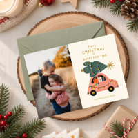 Arbre de fête sur la voiture Famille Photo de