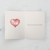 Carte Arbre de la Saint-Valentin aux hiboux et ballon co (Intérieur)