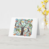 Carte Arbre de la vie - pastel (Fleur jaune)