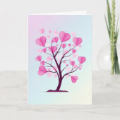 Carte Arbre de l'amour Arbre des cœurs Aquarelle pastel  (Devant)