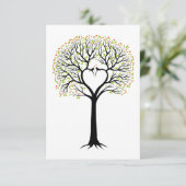 Carte Arbre de l'amour avec branches de cœur, oiseaux et (Debout devant)