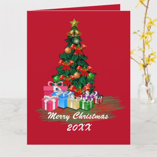 Carte Arbre de Noël (Fleur jaune)