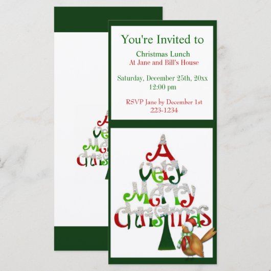 Carte Arbre de Noël (Devant / Derrière)