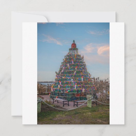 Carte Arbre de Noël à Block Island Harbour, RI (Devant)