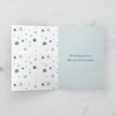 Carte Arbre de Noël à flocons de neige bleus (Intérieur)