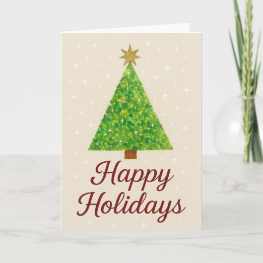 Carte Arbre de Noël à l'aquarelle (Devant)