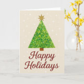 Carte Arbre de Noël à l'aquarelle (Fleur jaune)