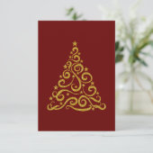 Carte Arbre de Noël à rotation d'or (Debout devant)