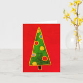 Carte Arbre de Noël abstrait funky (Fleur jaune)