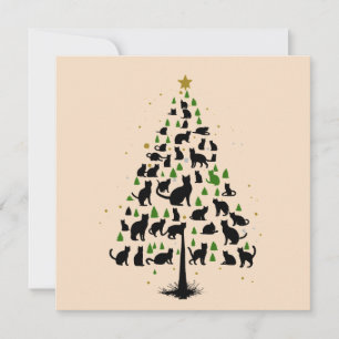 Carte Arbre de Noël Amateur de Chat 2