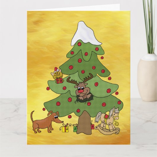 Carte Arbre de Noël amusant (Devant)