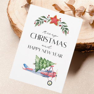 Carte Arbre de Noël amusant dans l'avion et la photo de